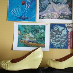 Yellow Wedges Vintage Pin Up Inspired